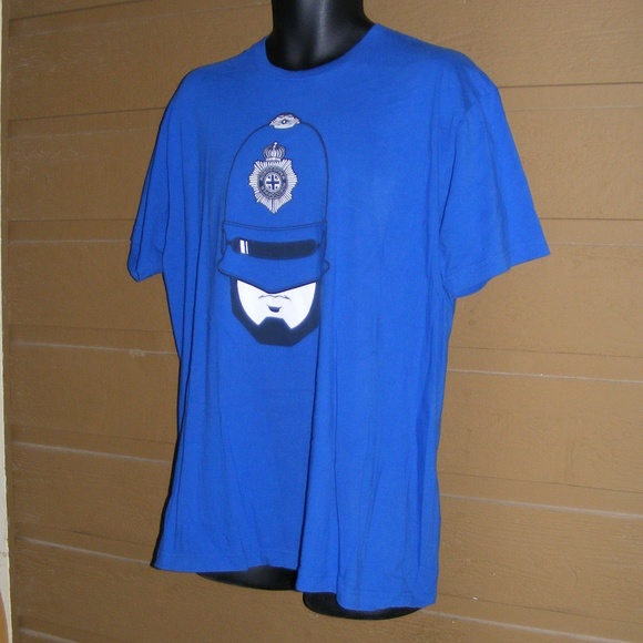 NWT Theory V Neck Short Sleeve T Shirt Large Blue L 2XL Gray